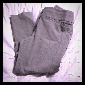 LOFT Marisa Skinny Ankle Pant Herringbone Gray 10